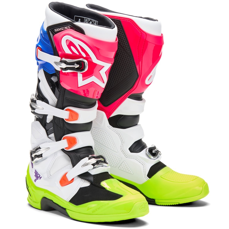 Alpinestars TECH 7 rajoitettu painos Hay multicolor motocross saappaat