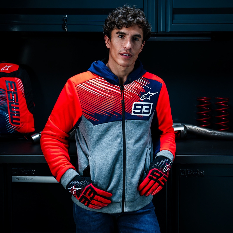 Alpinestars Chrome V2 Sport huppari MM93 mallisto vaaleanharmaa-sininen-fluo-punainen