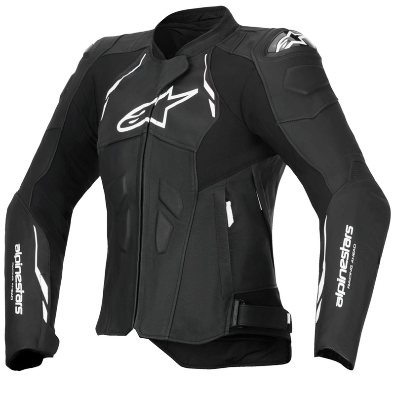 Alpinestars Stella Dusk Naisten mustavalkoinen nahkainen moottoripyöräily takki