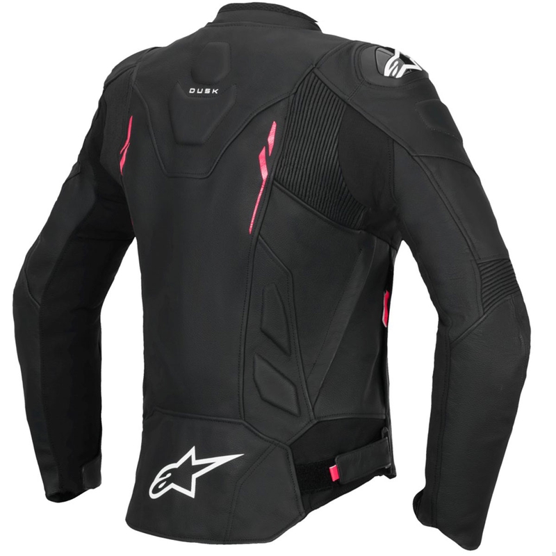 Alpinestars Stella Dusk Naisten nahkainen moottoripyöräily takki Musta ja vaaleanpunainen ja valkoinen