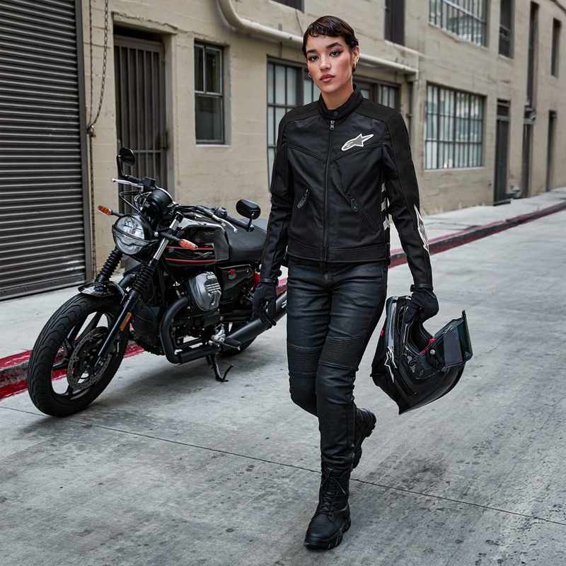 Alpinestars Naisten STELLA T-DYNO AIR Mustavalkoinen moottoripyöräily takki