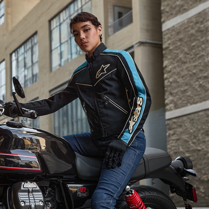 Alpinestars STELLA T-DYNO AIR Naisten moottoripyöräily takki Musta-Helonsininen-Beige
