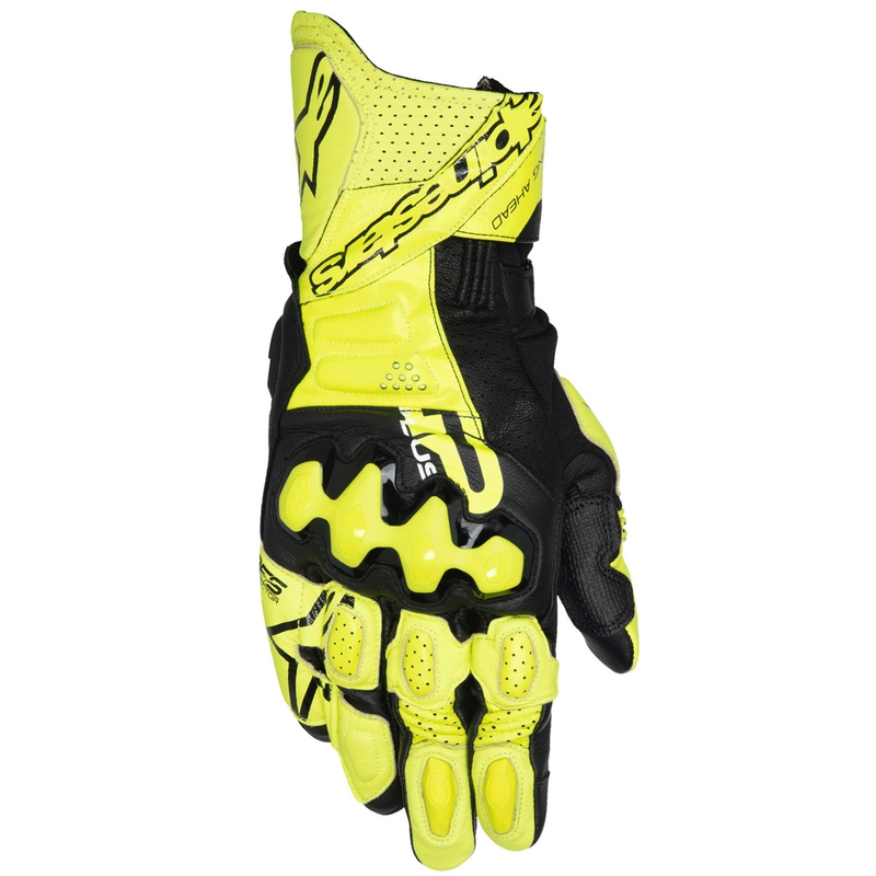 Alpinestars GP Plus R V3 fluo-kelta-musta moottoripyöräilykäsineet
