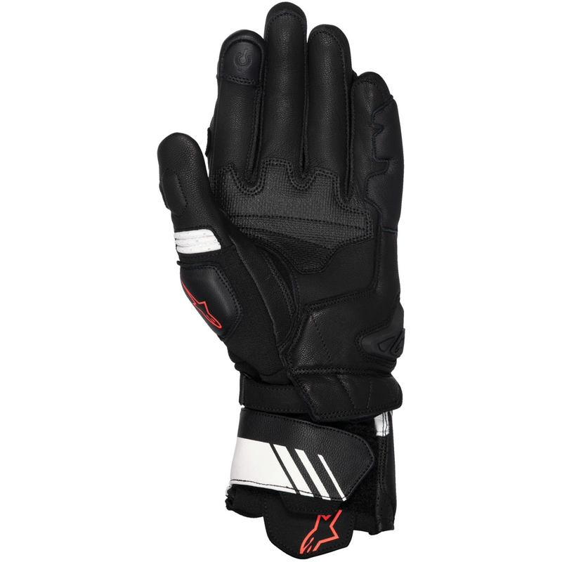 Alpinestars GP Plus R V3 musta-valkoinen-fluo-punainen moottoripyöräilykäsineet