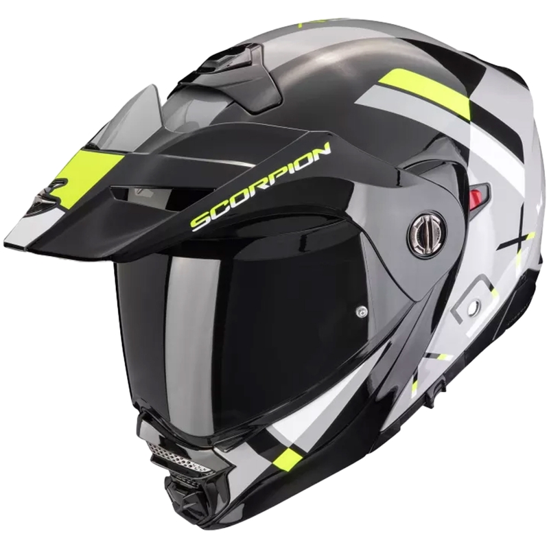 Scorpion ADX-2 GALANE avattava moottoripyöräkypärä harmaa-musta-fluo keltainen alennusmyynti
