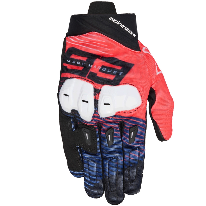 Alpinestars SP X 1 MM93 collection fluo-punainen-sininen-musta-valkoinen moottoripyöräilykäsineet