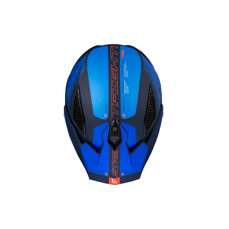 Otevřená přilba s maskou MT Streetfighter SV Totem C17 bílo-modrá s iridiovou clonou