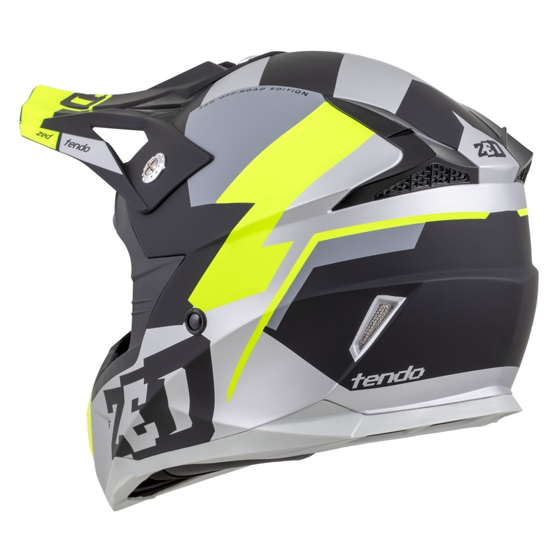 Motocross kypärä ZED X1.9 Tendo mattamusta-tummanharmaa-vaaleanharmaa-fluokankeltainen