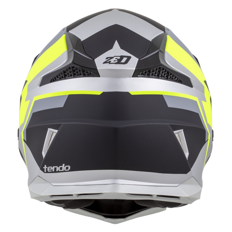 Motocross kypärä ZED X1.9 Tendo mattamusta-tummanharmaa-vaaleanharmaa-fluokankeltainen