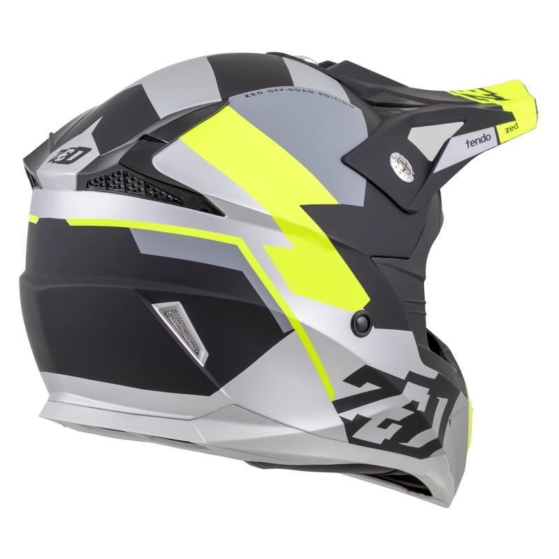 Motocross kypärä ZED X1.9 Tendo mattamusta-tummanharmaa-vaaleanharmaa-fluokankeltainen