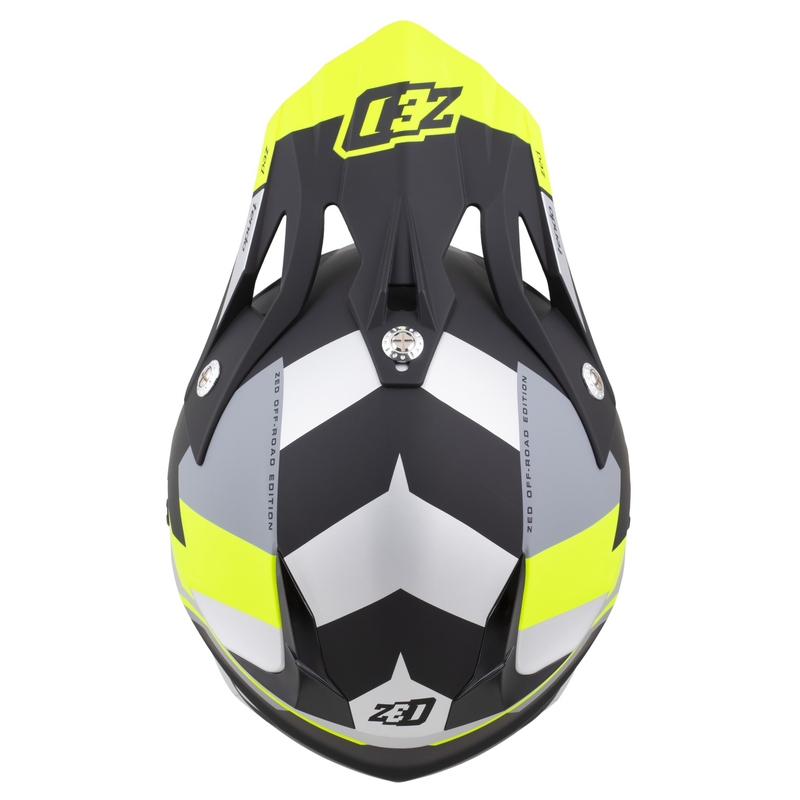 Motocross kypärä ZED X1.9 Tendo mattamusta-tummanharmaa-vaaleanharmaa-fluokankeltainen