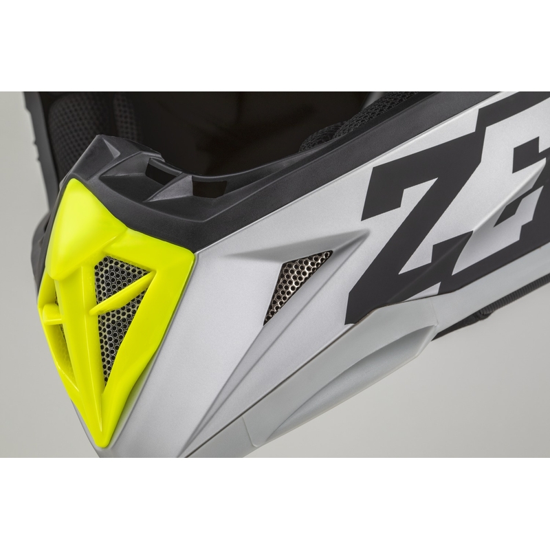 Motocross kypärä ZED X1.9 Tendo mattamusta-tummanharmaa-vaaleanharmaa-fluokankeltainen