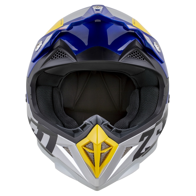 Lasten motocross kypärä ZED X1.9D TENDO pearl blue-red-yellow-silver