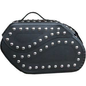 RSA S221 nahkaiset moottoripyörälaukut lukolla ja niiteillä musta