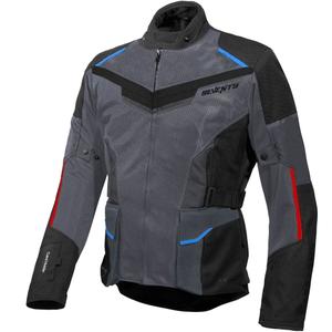 Moottoripyörätakki Seventy Degrees SD-JT70 Atacama harmaa-sininen-punainen