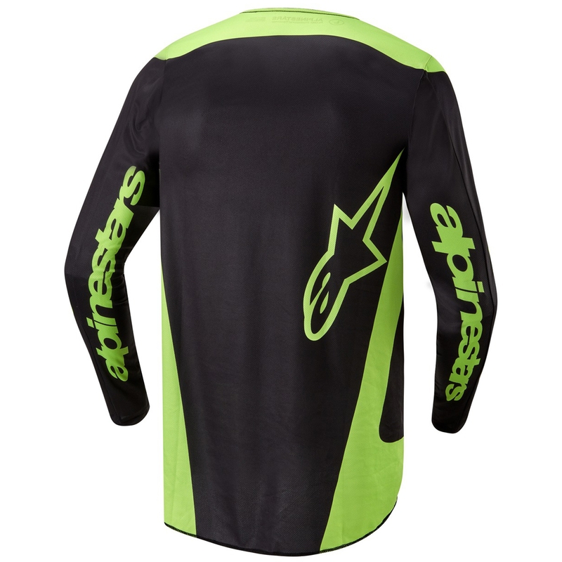 Alpinestars Fluid Lurv motocross paita musta-fluokokeltainen