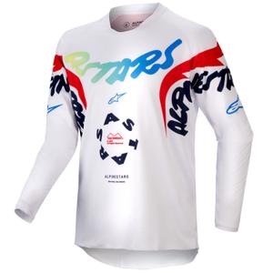 Lasten motocross pelipaita Alpinestars Racer Hana valkoinen