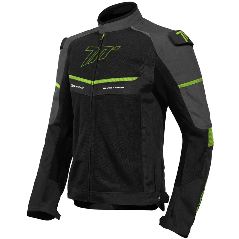 Seventy Degrees SD-JR60 Thunder musta-fluo-keltainen moottoripyörätakki