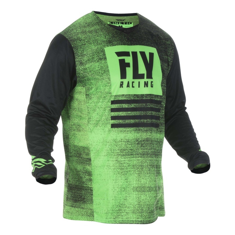 Motokrosový dres FLY Racing Kinetic NOIZ 2019 - USA černo-fluo zelený výprodej