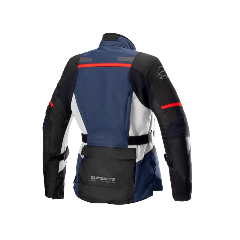 Alpinestars Stella Andes Drystar Naisten moottoripyöräily takki Tummansininen-Musta-Mustanharmaa-Punainen