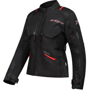 Naisten Seventy Degrees SD-JT69 Tanami musta ja punainen moottoripyörä takki