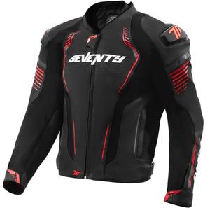 Nahkainen moottoripyörätakki Seventy Degrees SD-JL24 Spoiler musta-punainen