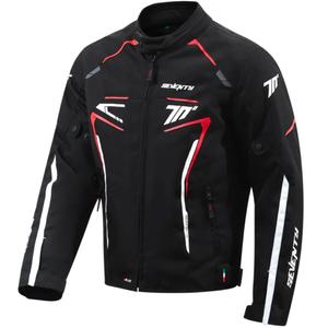 Seventy Degrees SD-JR65 Piston musta-puna-valkoinen moottoripyörätakki