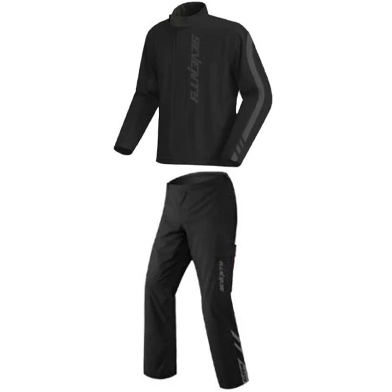 Kaksiosainen sadepuku Seventy Degrees SD-S5 Monsoon Suit musta-musta