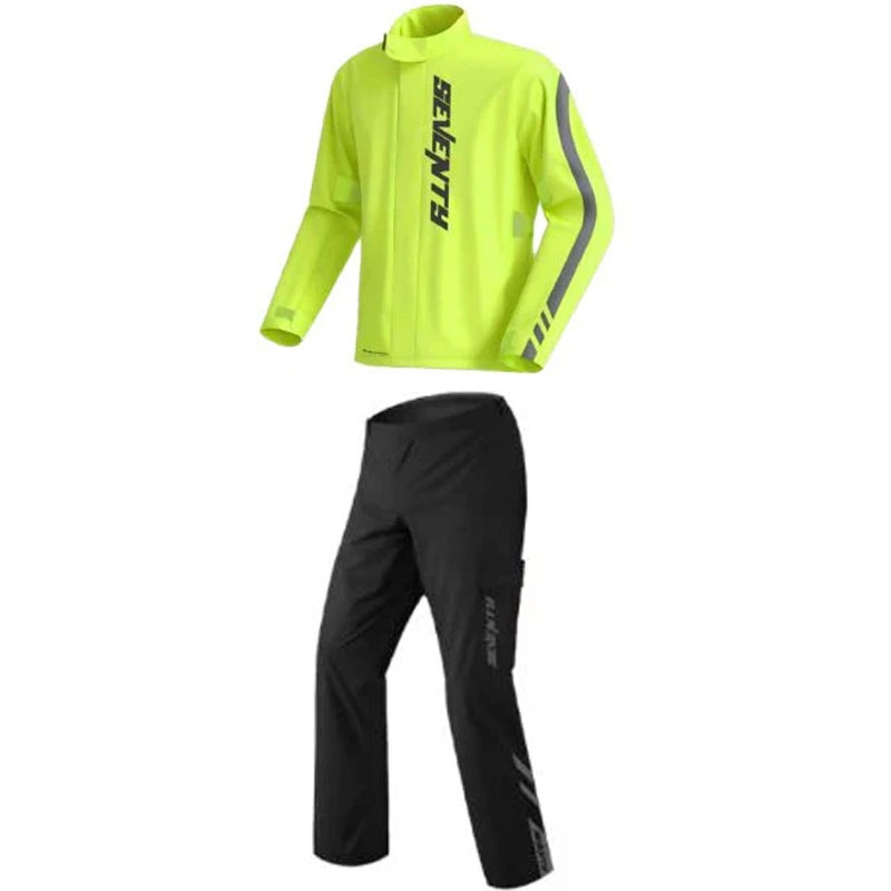 Kaksiosainen sadepuku Seventy Degrees SD-S5 Monsoon Suit fluo keltainen-musta