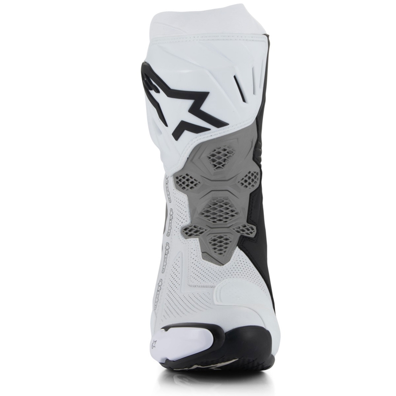 Alpinestars Supertech R Vented moottoripyöräsaappaat valkoinen-vaaleanharmaa-musta
