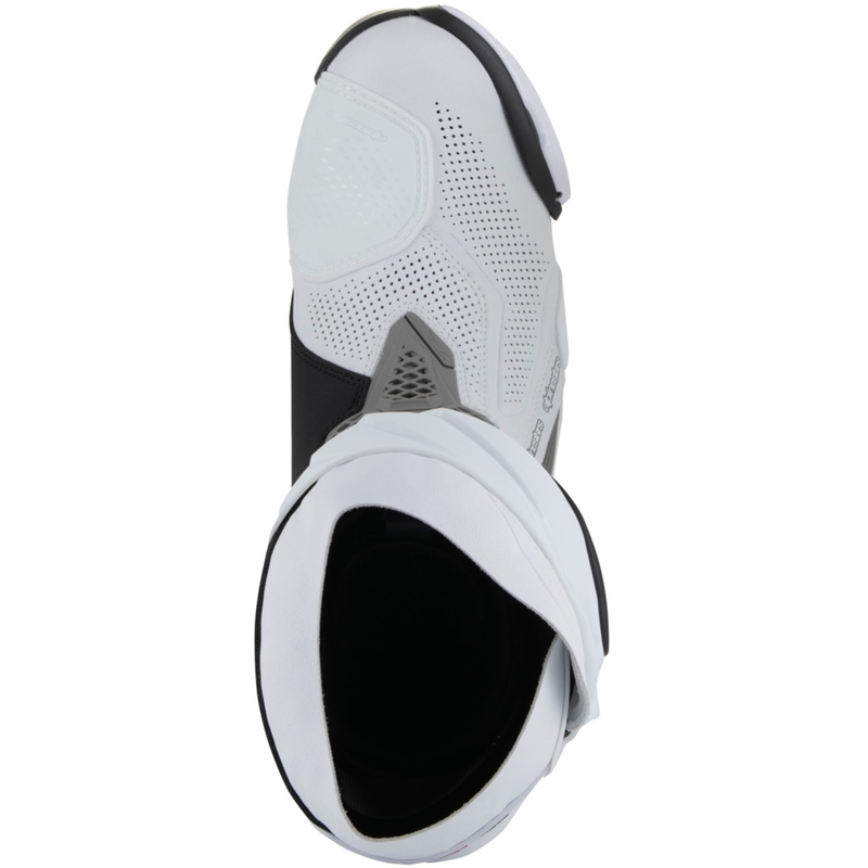 Alpinestars Supertech R Vented moottoripyöräsaappaat valkoinen-vaaleanharmaa-musta