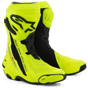 Alpinestars Supertech R Vented fluo-kelta-musta moottoripyöräsaappaat