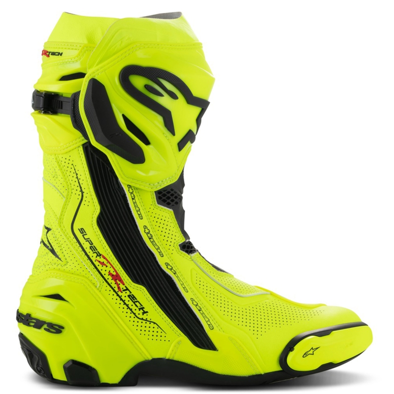 Alpinestars Supertech R Vented fluo-kelta-musta moottoripyöräsaappaat