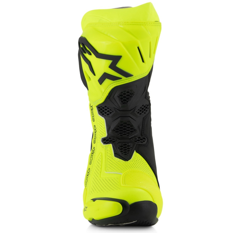 Alpinestars Supertech R Vented fluo-kelta-musta moottoripyöräsaappaat