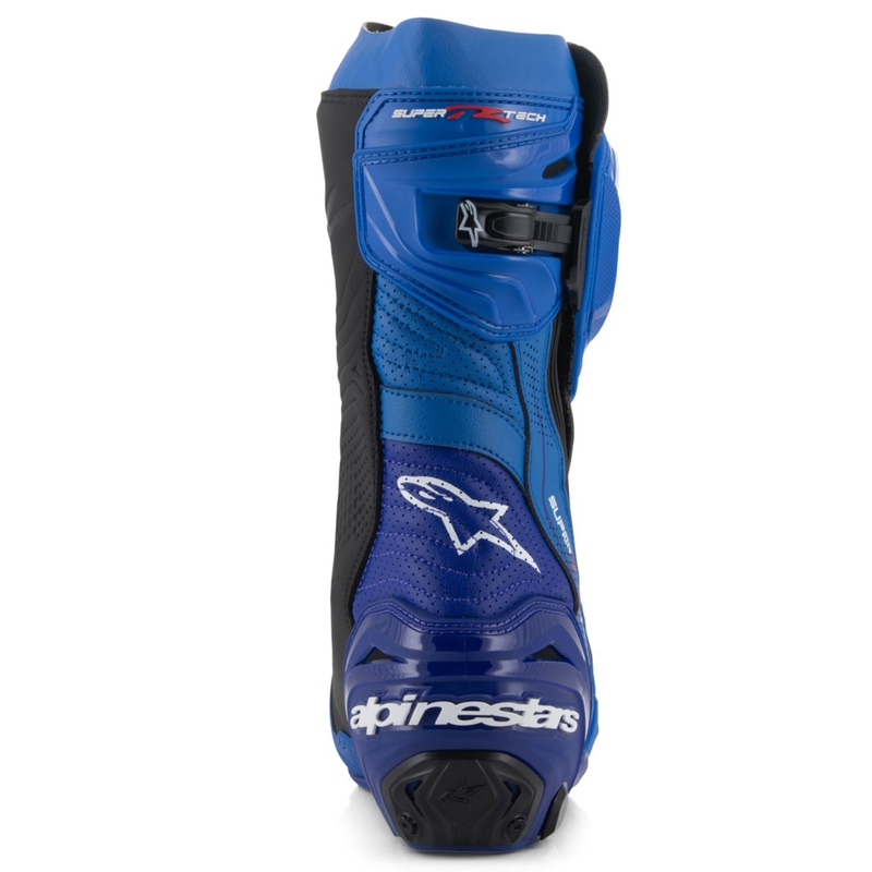 Alpinestars Supertech R tuuletetut moottoripyöräsaappaat Sininen ja musta