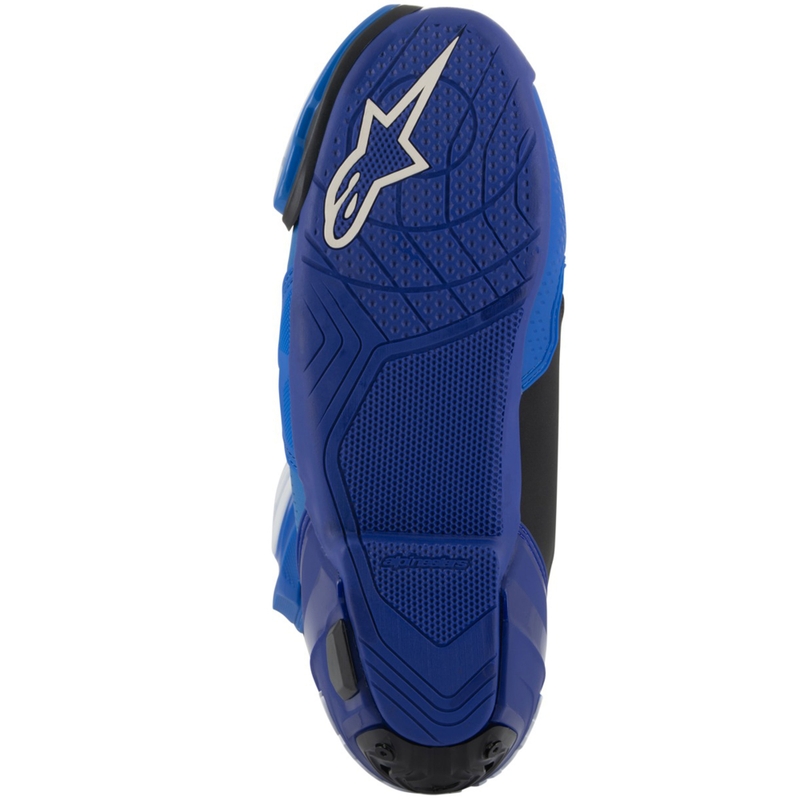Alpinestars Supertech R tuuletetut moottoripyöräsaappaat Sininen ja musta