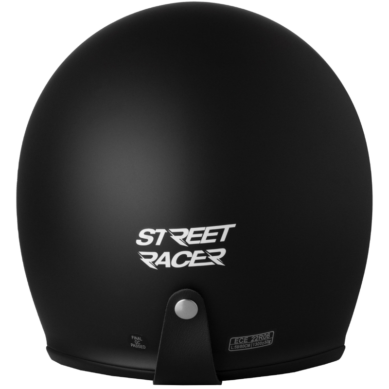 Avoin moottoripyöräilykypärä Street Racer Shadow II mattamusta - luokka II