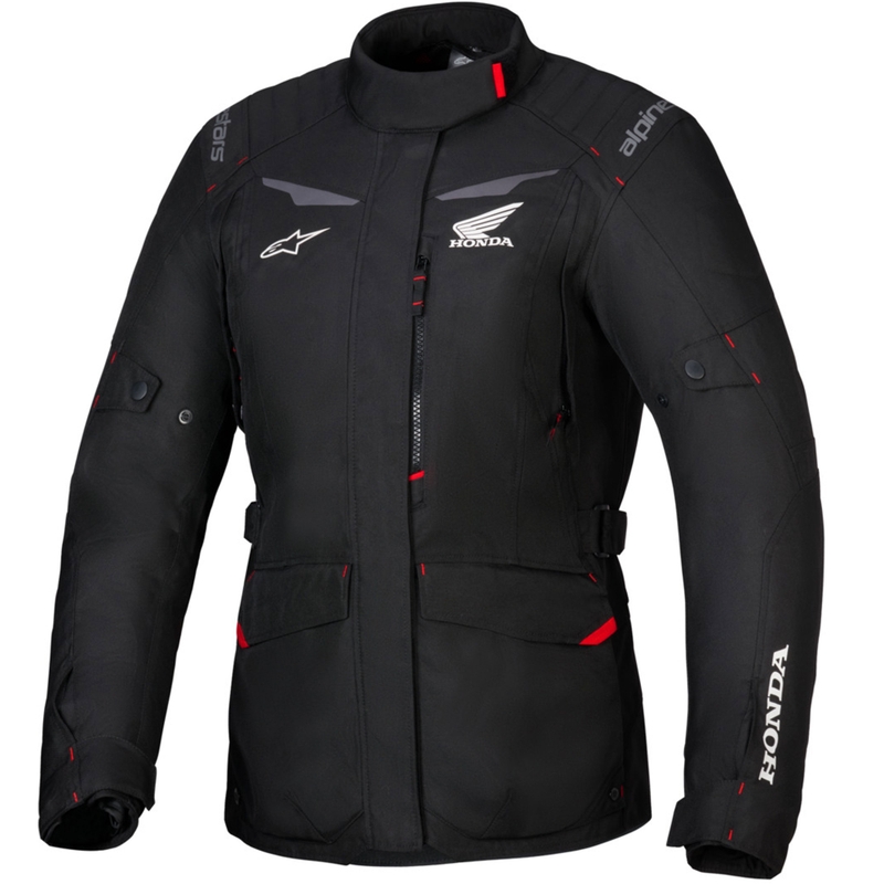 Naisten Alpinestars Stella ST-1 vedenpitävä moottoripyöräily takki Honda musta ja punainen