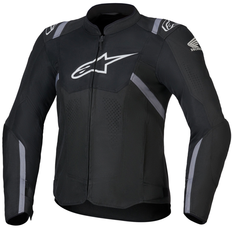 Naisten Alpinestars Stella T-SPS Air V2 Moottoripyöräily takki Honda musta-harmaa-valkoinen