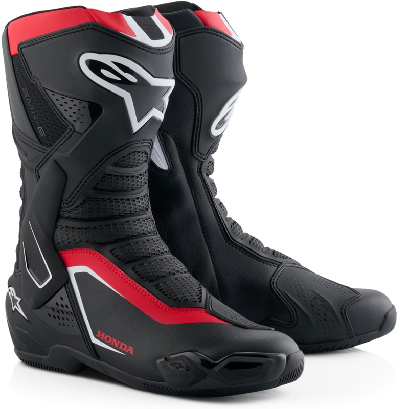 Alpinestars SMX-6 V3 moottoripyöräsaappaat Honda collection musta-punainen-valkoinen