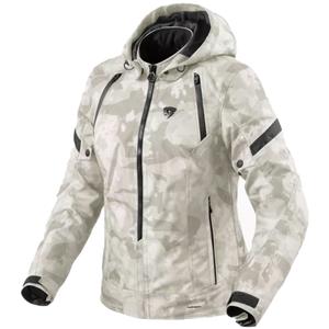 Naisten Revit Flare 3 H2O camo harmaa ja valkoinen moottoripyörätakki