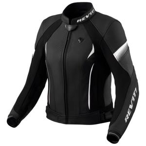 Naisten Revit Xena 4 musta-valkoinen nahkatakki