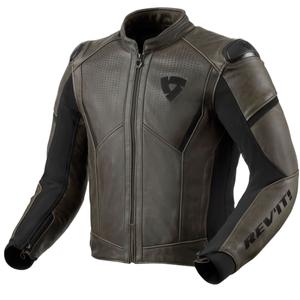 Revit Parallax tumma oliivinvihreä nahkainen moottoripyörä takki