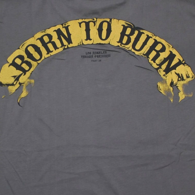 Yakuza Premium T-paita Born To Burn Flying Riots Los Angeles tumma harmaa
