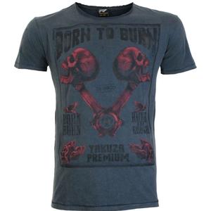 T-paita Yakuza Premium Rude and Rough Born to Burn - Los Angeles sininen