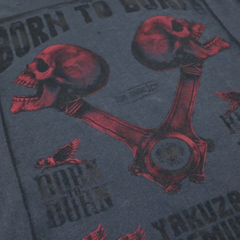 T-paita Yakuza Premium Rude and Rough Born to Burn - Los Angeles sininen