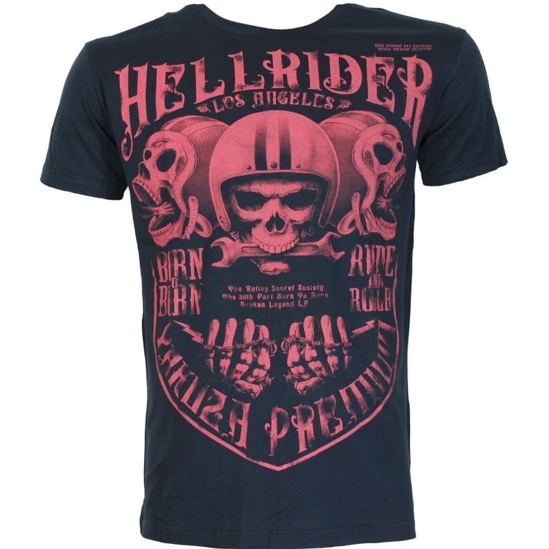 T-paita Yakuza Premium Hell Rider - Born to Burn tumman sininen
