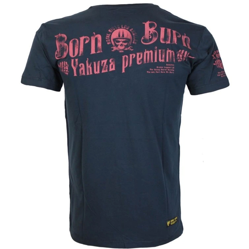 T-paita Yakuza Premium Hell Rider - Born to Burn tumman sininen