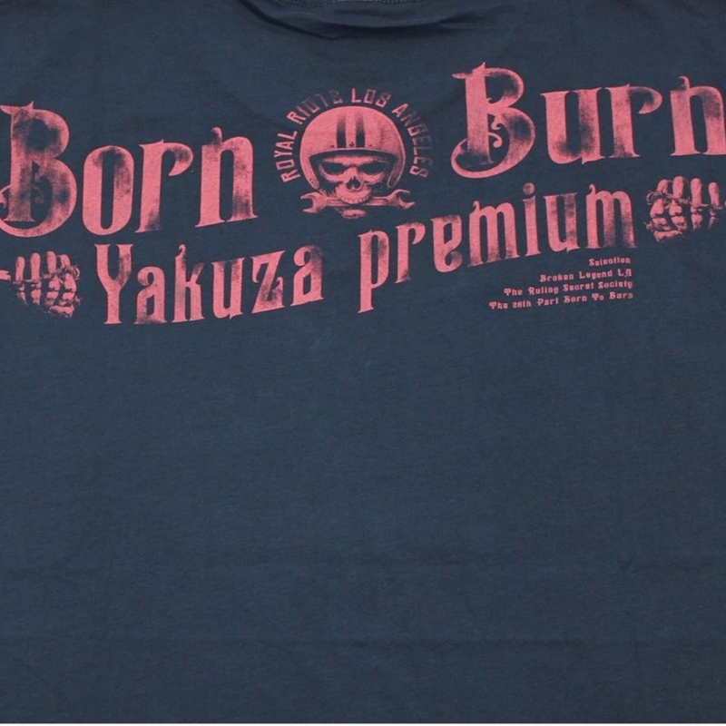 T-paita Yakuza Premium Hell Rider - Born to Burn tumman sininen