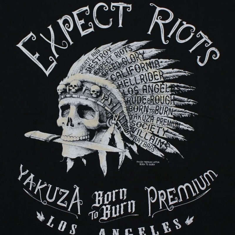 T-paita Yakuza Premium Odota mellakoita - Los Angeles musta